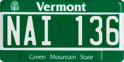 VT license plate NAI136