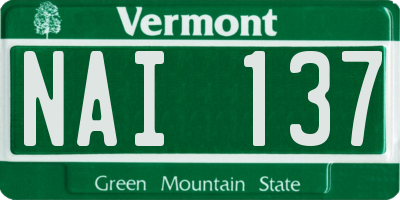 VT license plate NAI137