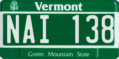 VT license plate NAI138