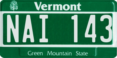 VT license plate NAI143