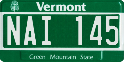 VT license plate NAI145