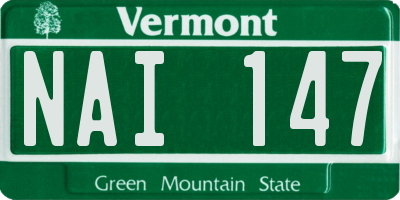 VT license plate NAI147