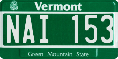 VT license plate NAI153