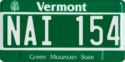 VT license plate NAI154