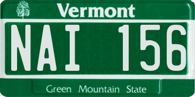 VT license plate NAI156