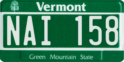 VT license plate NAI158