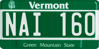 VT license plate NAI160