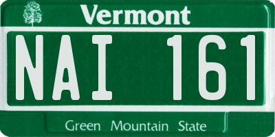 VT license plate NAI161