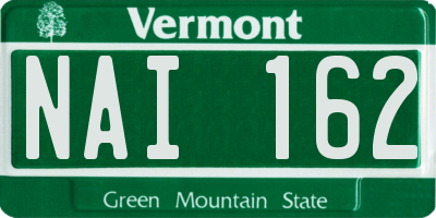 VT license plate NAI162