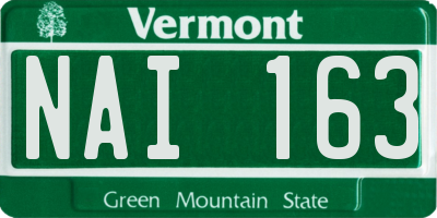 VT license plate NAI163