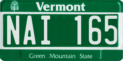VT license plate NAI165