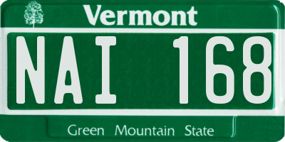 VT license plate NAI168