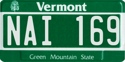 VT license plate NAI169