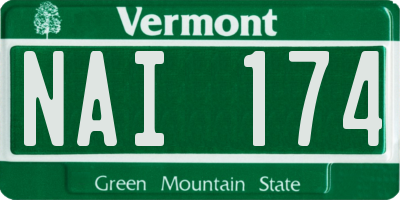 VT license plate NAI174