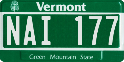VT license plate NAI177