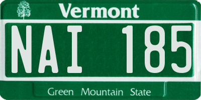 VT license plate NAI185