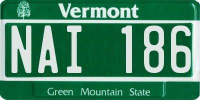 VT license plate NAI186