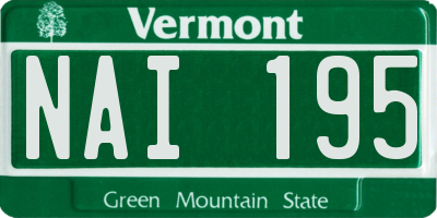 VT license plate NAI195