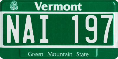 VT license plate NAI197
