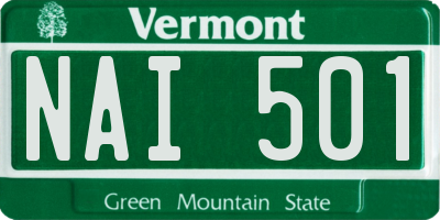 VT license plate NAI501