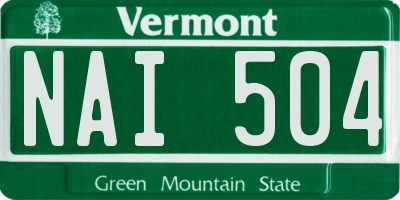 VT license plate NAI504