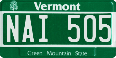 VT license plate NAI505