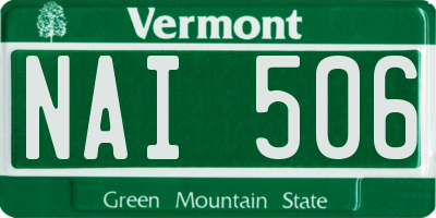 VT license plate NAI506