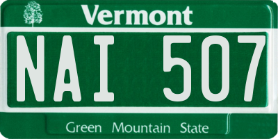 VT license plate NAI507