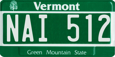 VT license plate NAI512