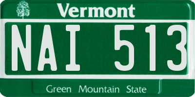 VT license plate NAI513