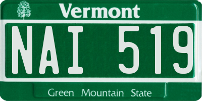 VT license plate NAI519