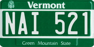 VT license plate NAI521