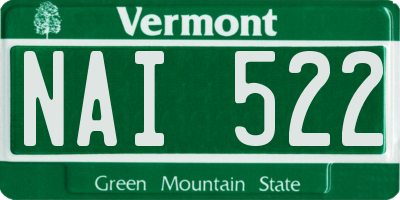 VT license plate NAI522