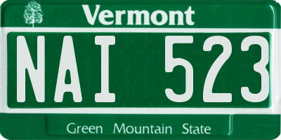 VT license plate NAI523