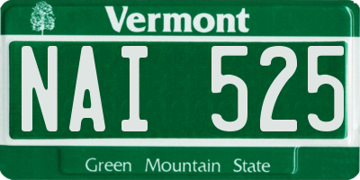 VT license plate NAI525