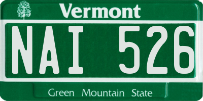 VT license plate NAI526