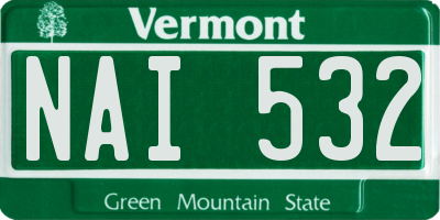 VT license plate NAI532