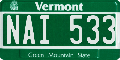 VT license plate NAI533