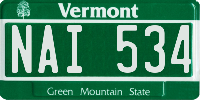 VT license plate NAI534