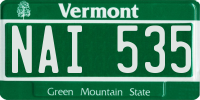 VT license plate NAI535