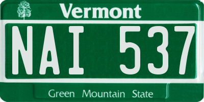 VT license plate NAI537