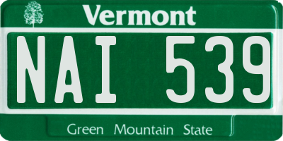 VT license plate NAI539
