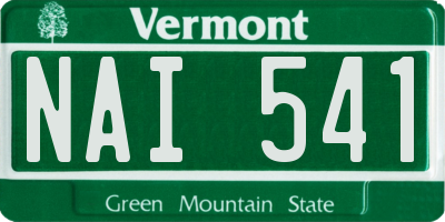 VT license plate NAI541