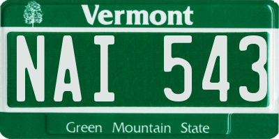 VT license plate NAI543