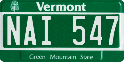 VT license plate NAI547