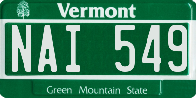 VT license plate NAI549