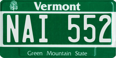 VT license plate NAI552