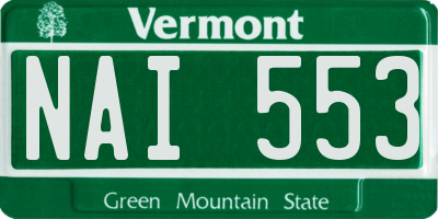 VT license plate NAI553