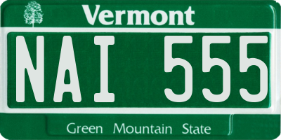 VT license plate NAI555