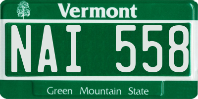 VT license plate NAI558